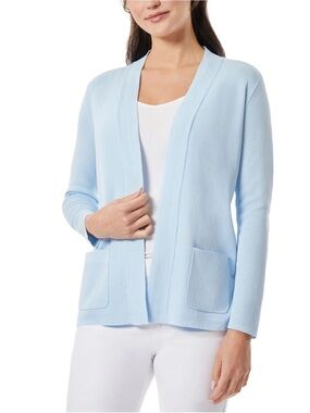 Jones New York Light Blue Open Cardigan with Pockets